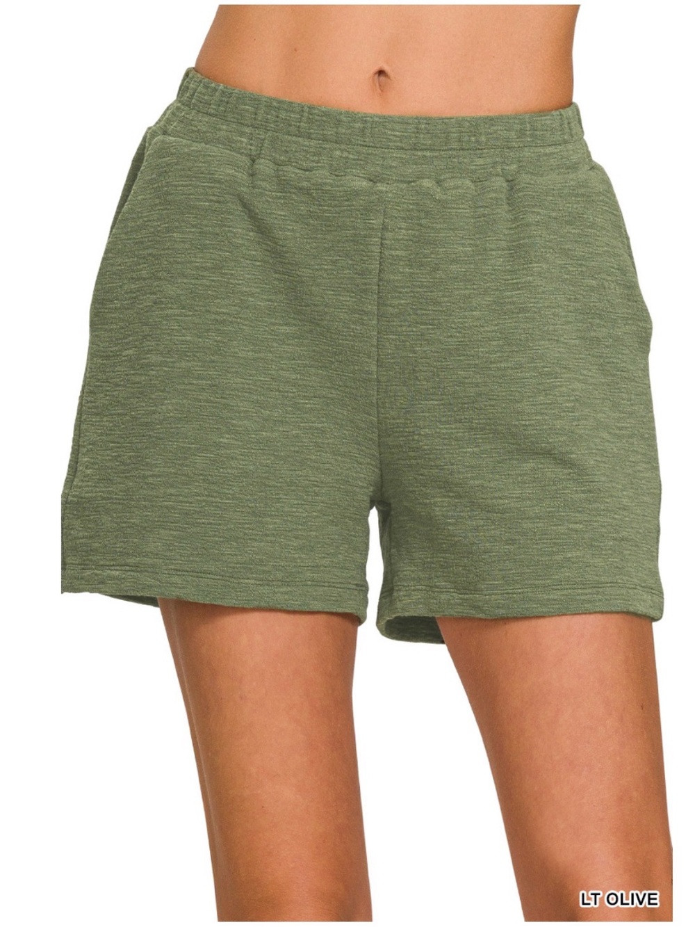 Zenana Outfitters light olive 🫒 Athletic Pull-On Shorts